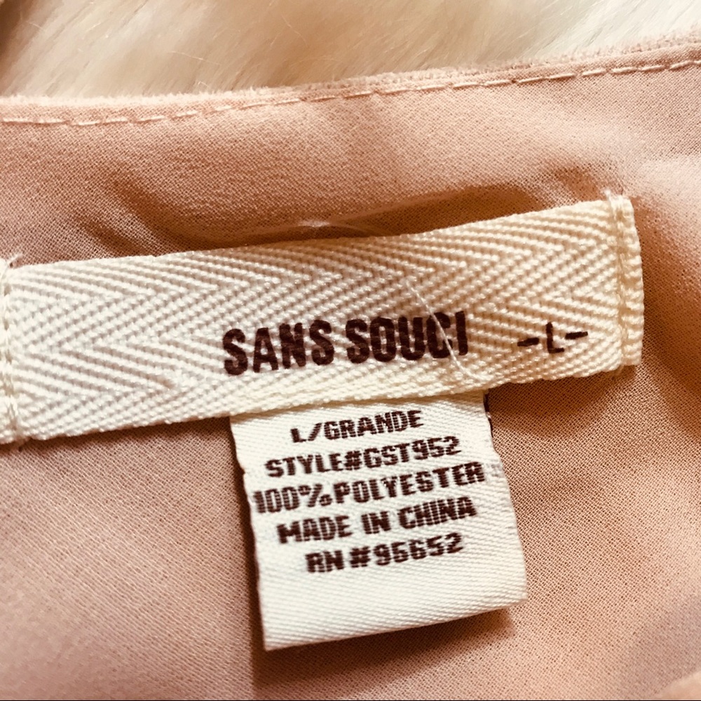 Sans Souci Pink Faux Suede Strappy Tank Size L - Picture 7 of 8